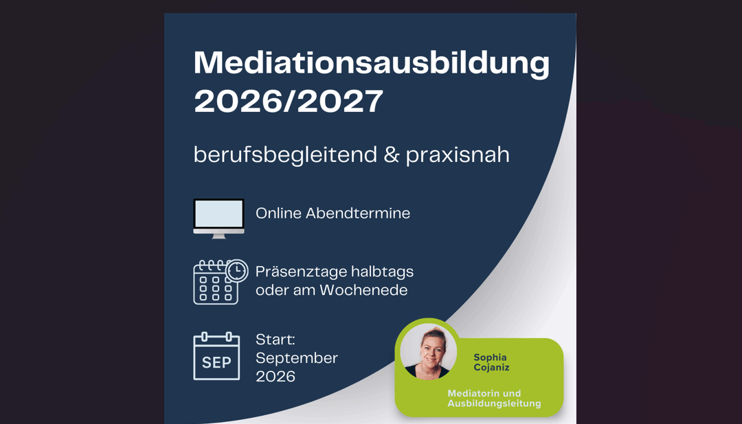Mediationsausbildung 2026/27 – Jetzt anmelden!