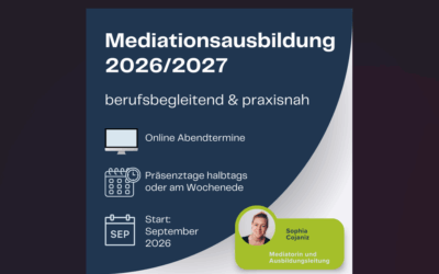 Mediationsausbildung 2026/27 – Jetzt anmelden!