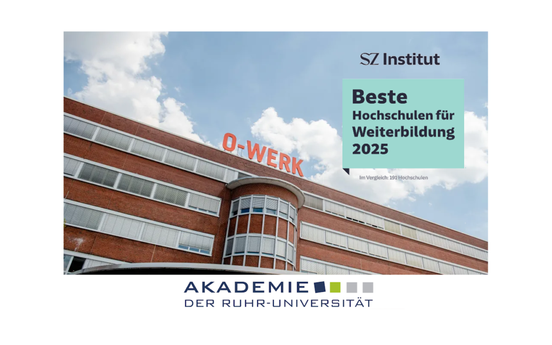 Akademie der Ruhr-Universität gleich mehrfach unter den Besten im Weiterbildungs-Ranking des SZ-Instituts