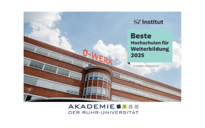 Akademie der Ruhr-Universität gleich mehrfach unter den Besten im Weiterbildungs-Ranking des SZ-Instituts